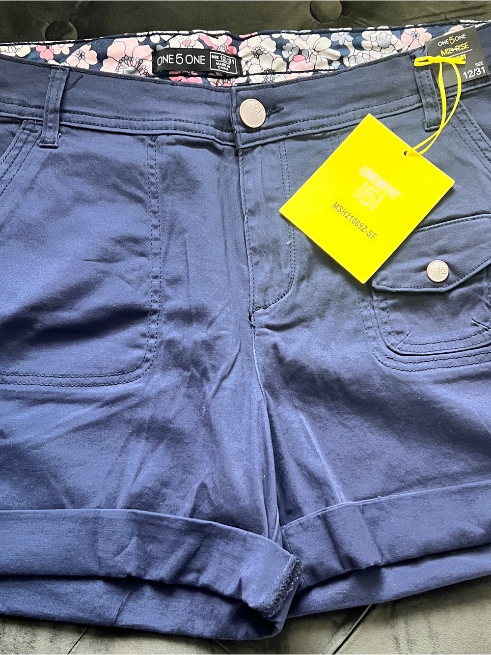 one 5 one Navy Blue Women's Shorts